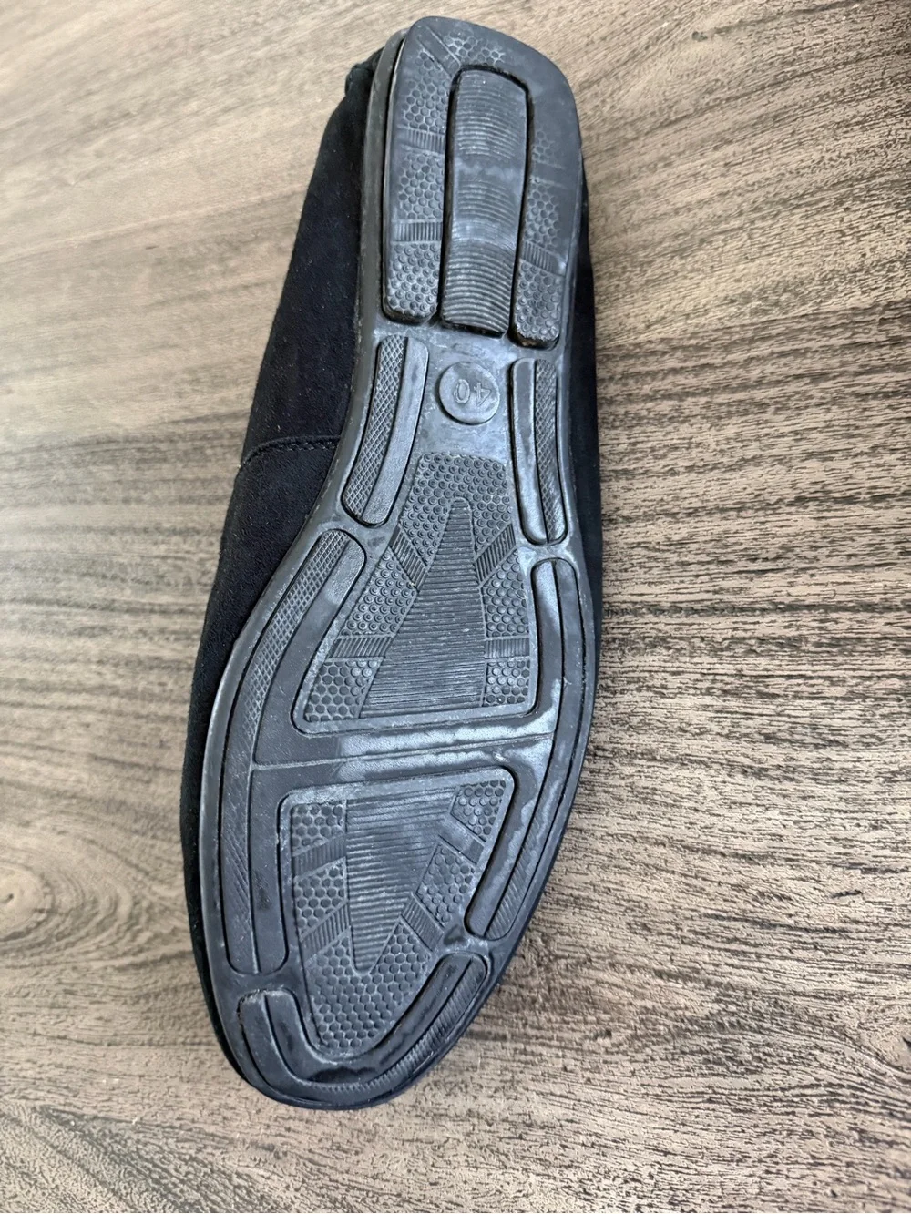 Black Suede Penny Loafers with Embroidered Crest - Men’s Slip-On